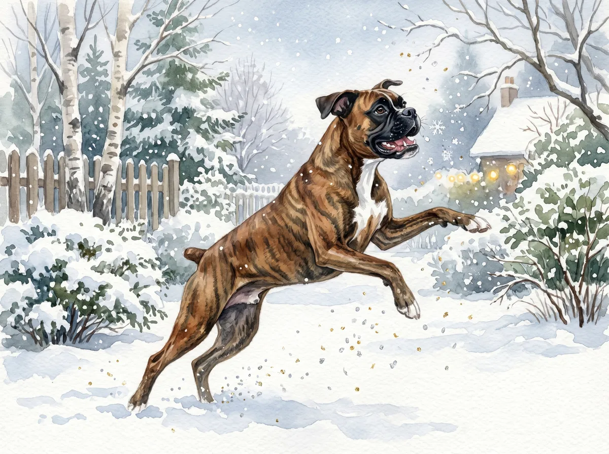 Boxer watercolor calendar month 1